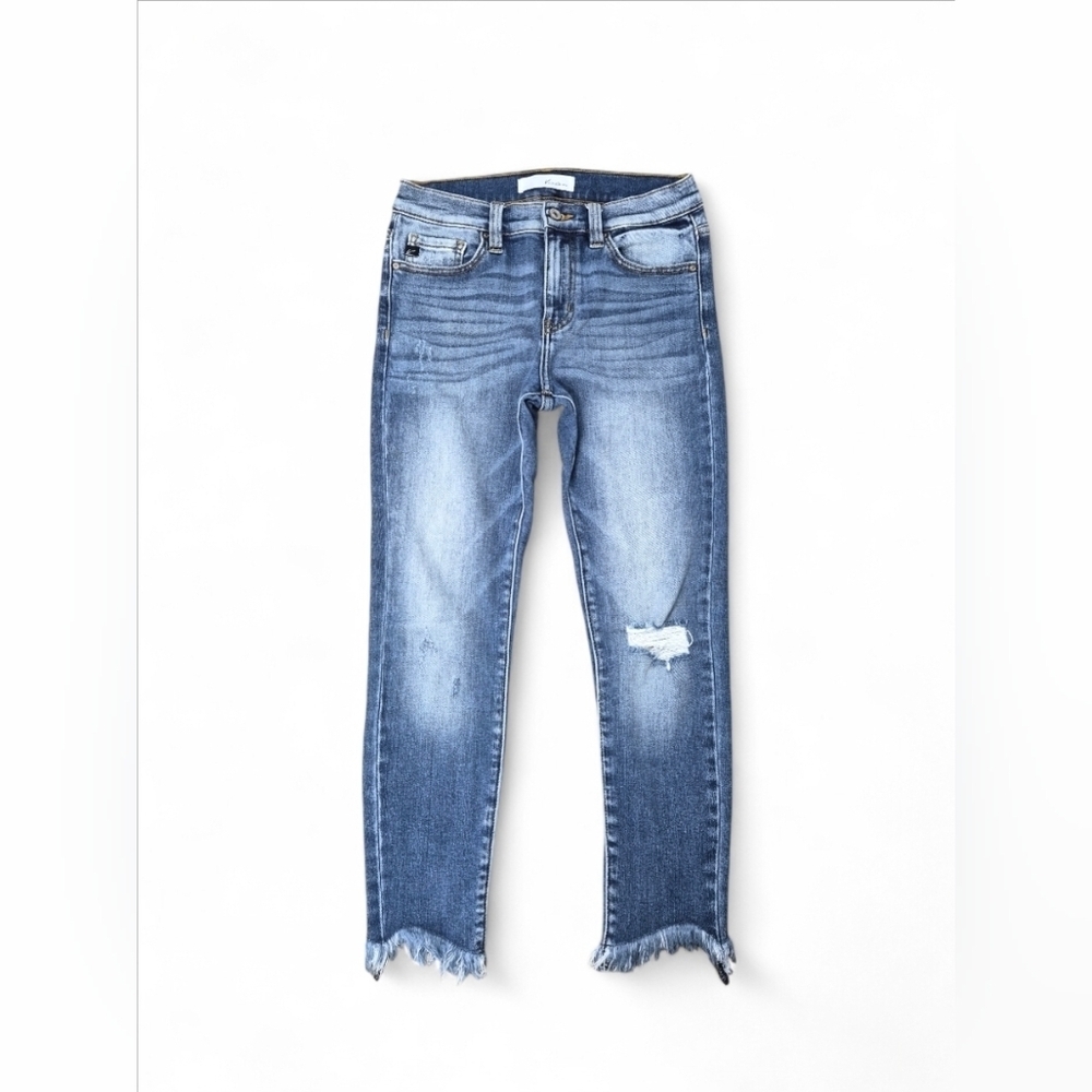 KanCan Midrise Distressed Raw Hem Ankle Jeans Size 5/26